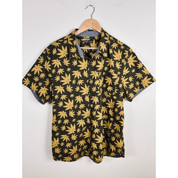 Toad & Co Fletch Print Organic Cotton Button Down Short Sleeve Shirt Men XL - Picture 1 of 11